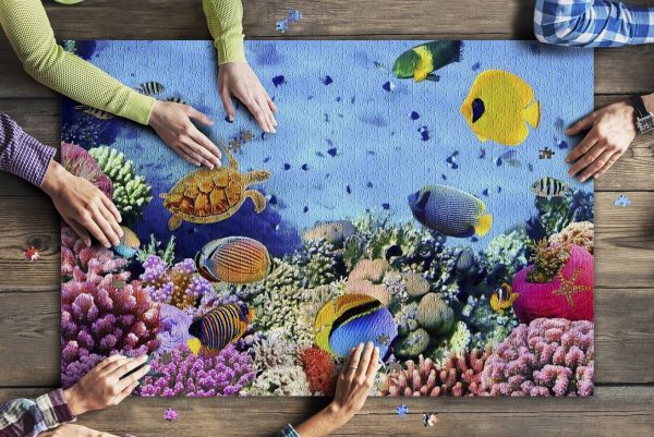 Coral Reef Habitat With Tropical Fish & Lots Of Colors Jigsaw Puzzle Set