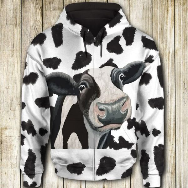 Cow Funny Face 3D Printed Hoodie/Zipper Hoodie