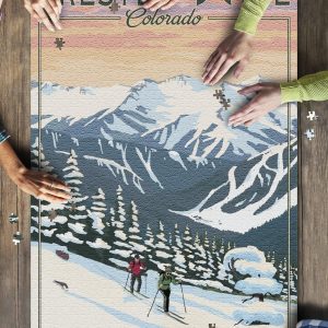 Crested Butte, Colorado Winter Skiers? Jigsaw Puzzle Set