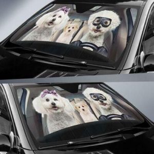 Cute Bichon Frise Dog Breed Car Auto Sun Shade