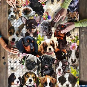 Cute Dogs Garden Jigsaw Puzzle Set