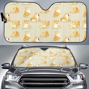 Cute Fat Shiba Inu Dog Pattern Car Auto Sun Shade