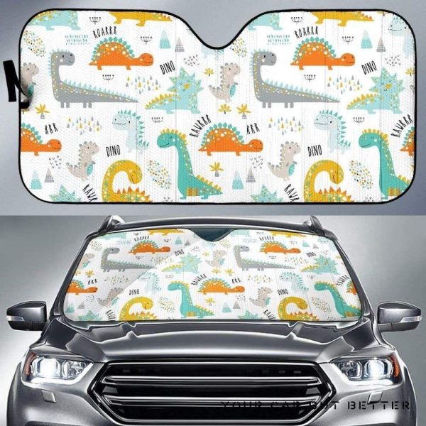 Cute Funny Kids Dinosaurs Pattern Car Auto Sun Shade