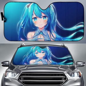 Cute Hatsune Miku Anime Girl Aqua Blue Car Auto Sun Shade