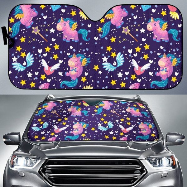 Cute Night Star Unicorn Car Auto Sun Shade