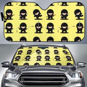 Cute Ninja Yellow Car Auto Sun Shade