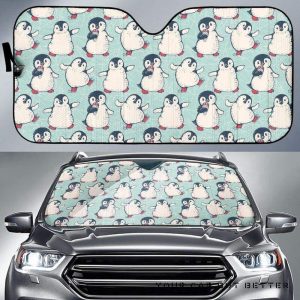 Cute Penguin Pattern Car Auto Sun Shade