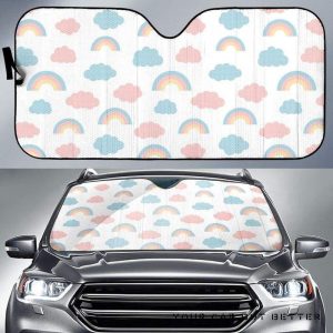 Cute Rainbow Clound Pattern Car Auto Sun Shade