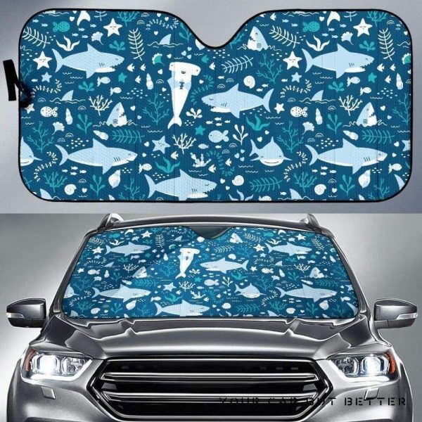 Cute Shark Pattern Car Auto Sun Shade