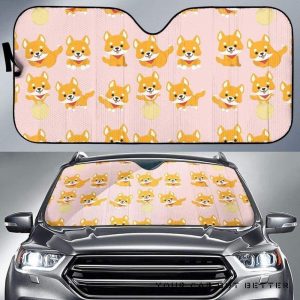 Cute Shiba Inu Dog Pattern Car Auto Sun Shade