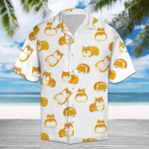 Cute Shiba Inu Hawaiian Shirt Summer Button Up