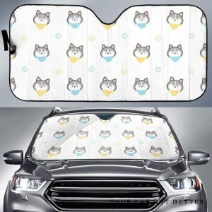 Cute Siberian Husky Pattern Car Auto Sun Shade