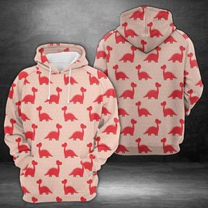 Cute Textile Dinosaur 3D Printed Hoodie/Zipper Hoodie