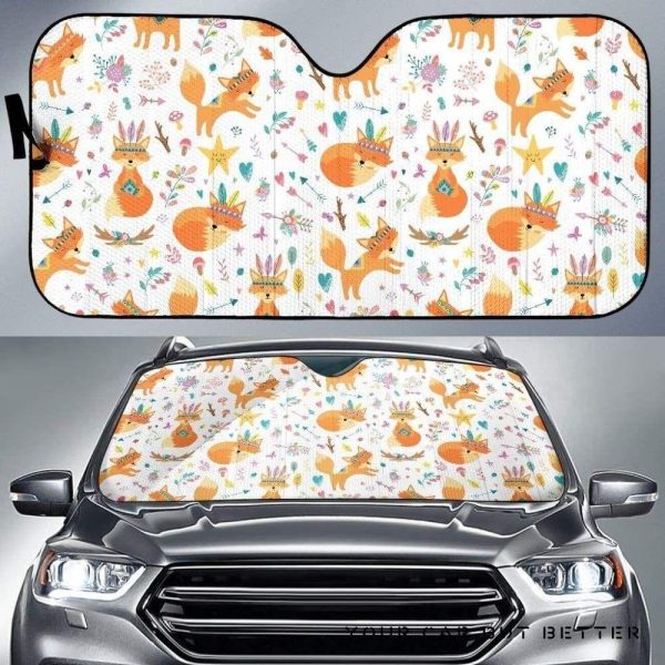 Cute Tribal Fox Pattern Car Auto Sun Shade