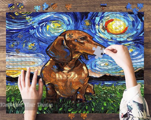 Dachshund Dachshund Dachshund Artlover Jigsaw Puzzle Set