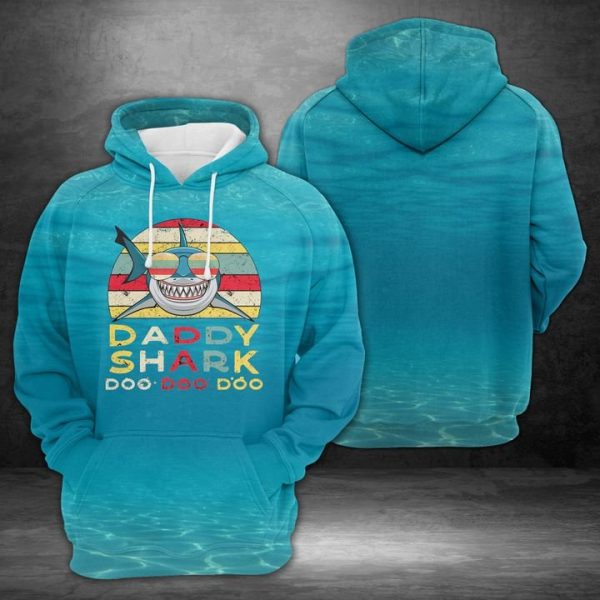 Daddy Shark Doo Doo 3D Printed Hoodie/Zipper Hoodie