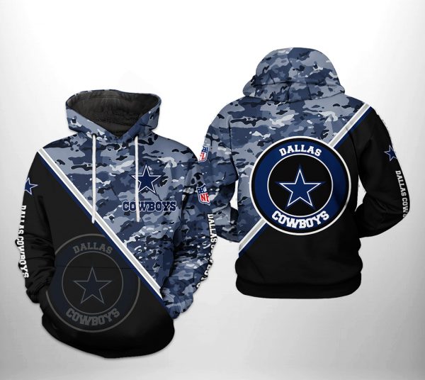 Dallas Cowboys NFL Camo Team 3D Printed Hoodie/Zipper Hoodie