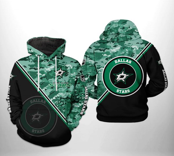 Dallas Stars NHL Camo Team 3D Printed Hoodie/Zipper Hoodie