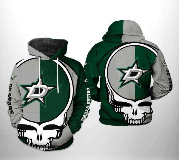 Dallas Stars NHL Grateful Dead 3D Printed Hoodie/Zipper Hoodie