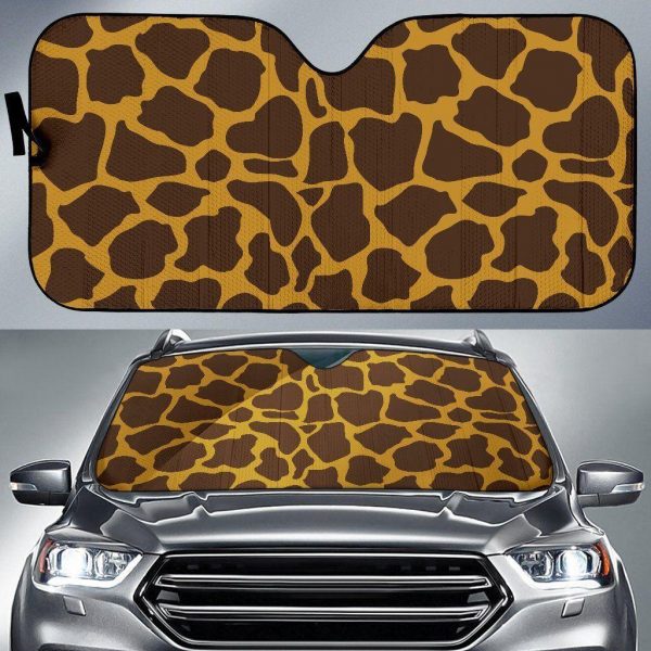 Dark Brown Cow Car Auto Sun Shade