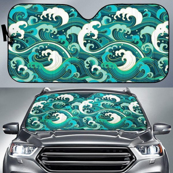 Deep Sea Wave Surfing Car Auto Sun Shade