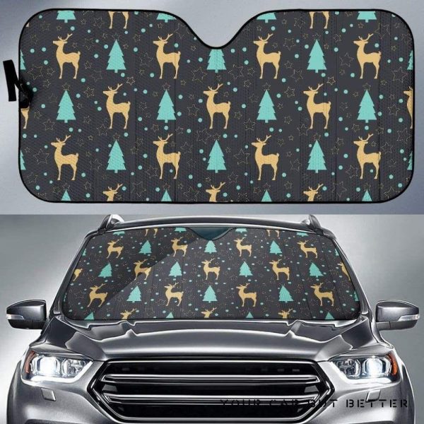 Deers Star Tree Pattern Car Auto Sun Shade
