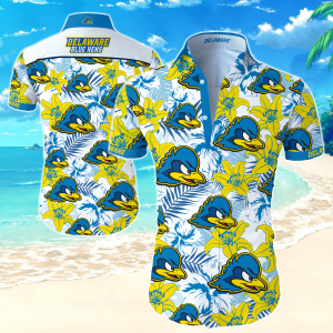 Delaware Fighting Blue Hens Hawaiian Shirt Summer Button Up