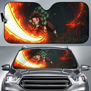 Demon Slayer Dance Of The Fire God Car Auto Sun Shade