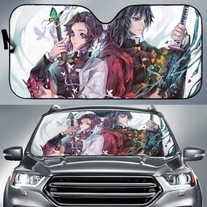 Demon Slayer Giyuu And Shinobu Car Auto Sun Shade