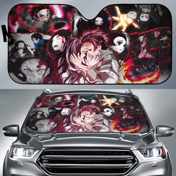 Demon Slayer Love Car Auto Sun Shade