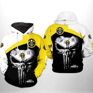 Denver Nuggets NBA Skull Punisher Team 3D Printed Hoodie/Zipper Hoodie