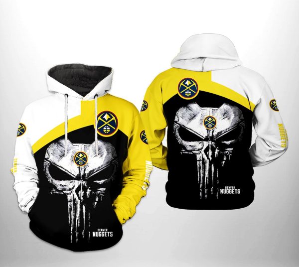 Denver Nuggets NBA Skull Punisher Team 3D Printed Hoodie/Zipper Hoodie