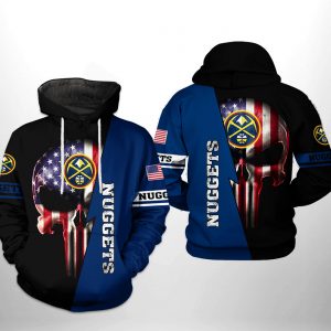 Denver Nuggets NBA US Flag Skull Team 3D Printed Hoodie/Zipper Hoodie