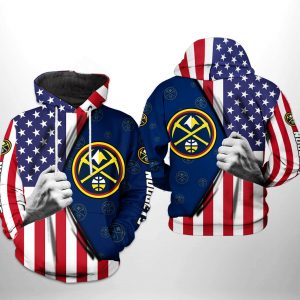 Denver Nuggets NBA US Flag Team 3D Printed Hoodie/Zipper Hoodie