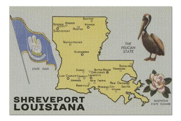 Detailed Map Of Shreveport Jigsaw Puzzle Set