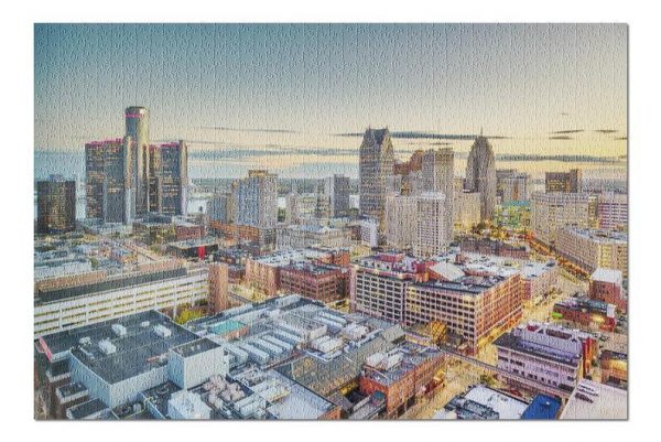 Detroit Downtown Skyline Jigsaw Puzzle Set