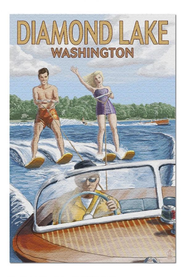 Diamond Lake Water Skiing Jigsaw Puzzle Set