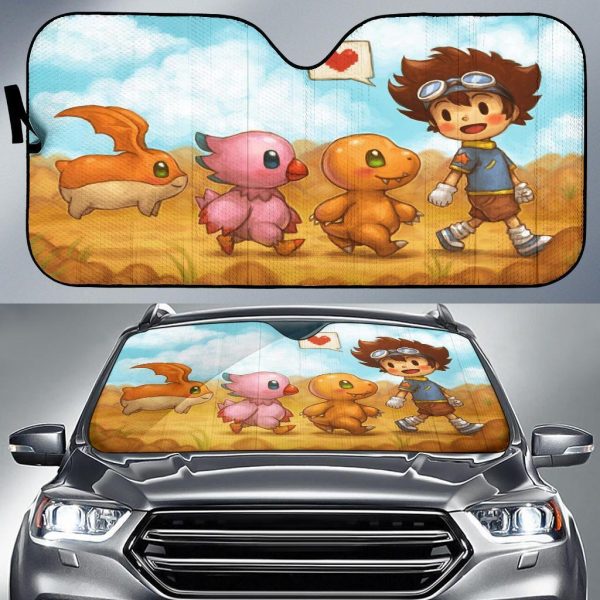 Digimon Walls Car Auto Sun Shade