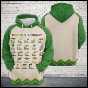 Dinosaur Alphabet 3D Printed Hoodie/Zipper Hoodie