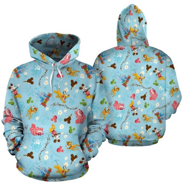 Disney Land The Happiest Place On Earth 3D Printed Hoodie/Zipper Hoodie