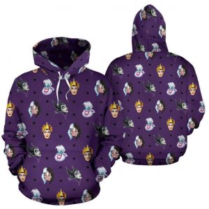 Disney Villains Head Patterns 3D Printed Hoodie/Zipper Hoodie