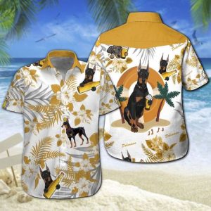 Doberman Beer Hawaiian Shirt Summer Button Up