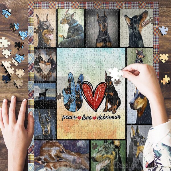 Doberman Dog Jigsaw Puzzle Set