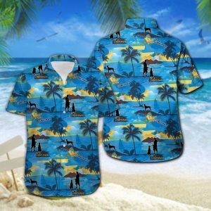 Doberman Hawaiian Shirt Summer Button Up