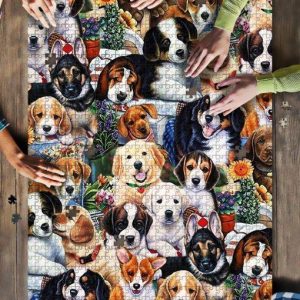 Dog Breeds Garden Jigsaw Puzzle Set