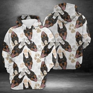 Dog Paws Doberman 3D Printed Hoodie/Zipper Hoodie