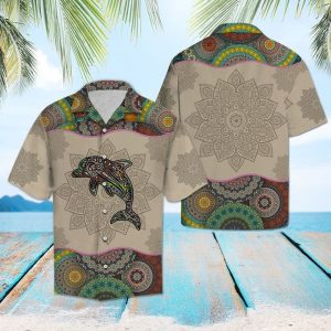 Dolphin Mandala Hawaiian Shirt Summer Button Up