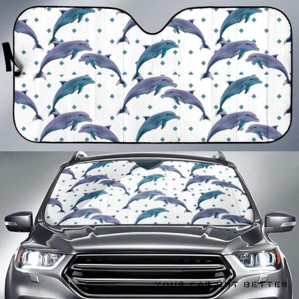 Dolphins Pattern Dotted Car Auto Sun Shade