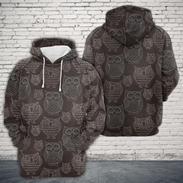 Doodle Owls 3D Printed Hoodie/Zipper Hoodie