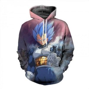 Dragon Ball Z Animation Cartoon Vegeta Long 3D Printed Hoodie/Zipper Hoodie